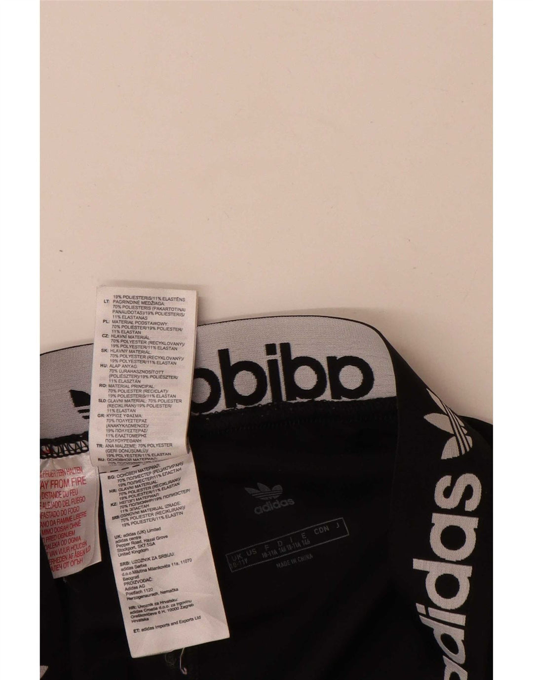 Леггинсы с рисунком Adidas для девочек 11-12 лет, черный полиэстер
