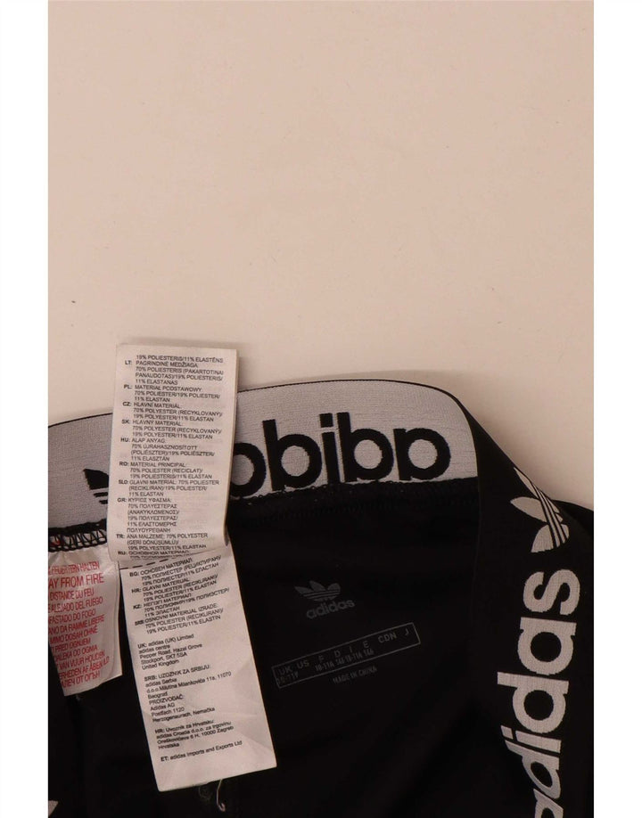 Леггинсы с рисунком Adidas для девочек 11-12 лет, черный полиэстер