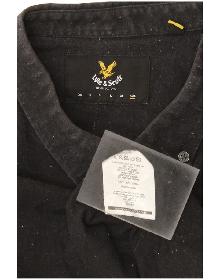 Мужская рубашка Lyle & Scott 2XL, черный хлопок с крапинками