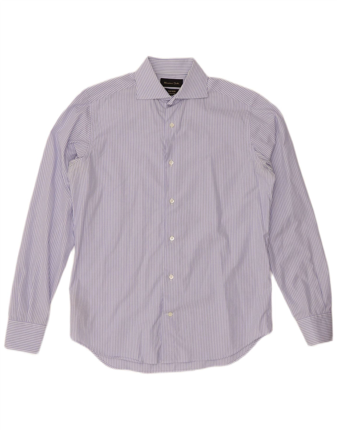 Мужская рубашка MASSIMO DUTTI, размер 15 38, средний синий в тонкую полоску, хлопок