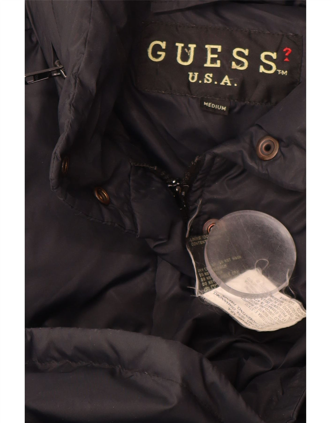 GUESS Женское стеганое пальто UK 14, средний черный нейлон
