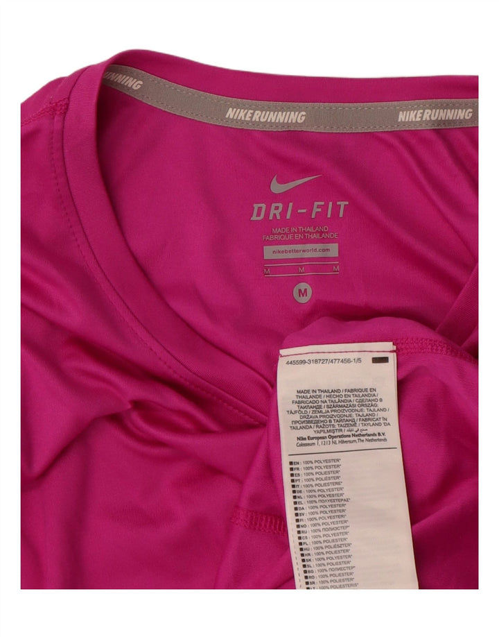 Женский топ Nike Dri Fit с длинным рукавом UK 14, полиэстер среднего розового цвета