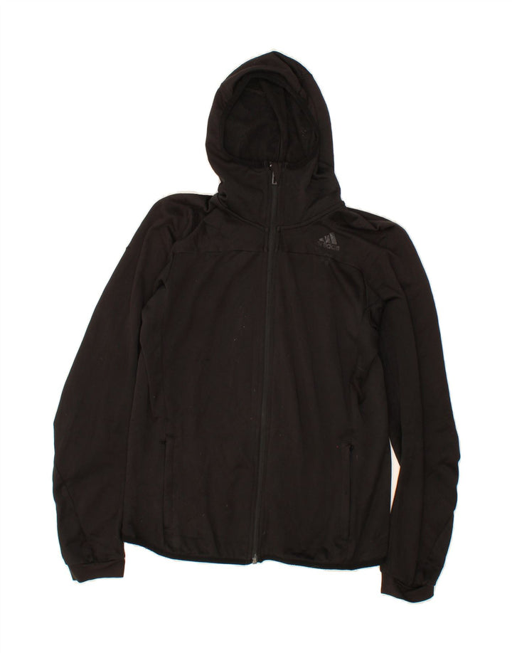 ADIDAS Mens Zip Hoodie Sweater Medium Black Polyester Vintage Adidas and Second-Hand Adidas from Messina Hembry 