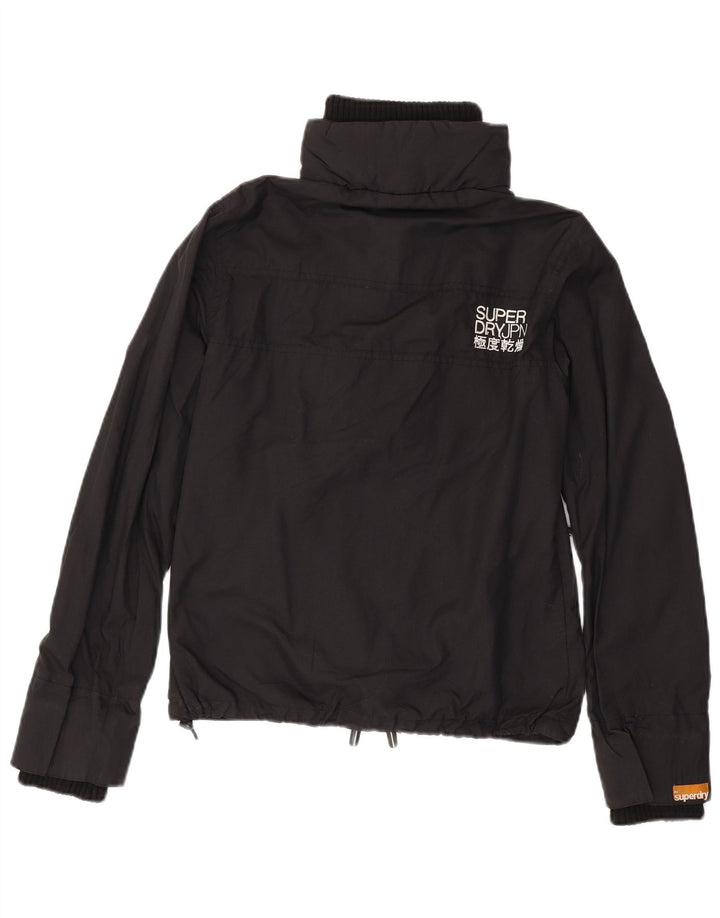 SUPERDRY Женская ветровка UK 14, средний черный нейлон