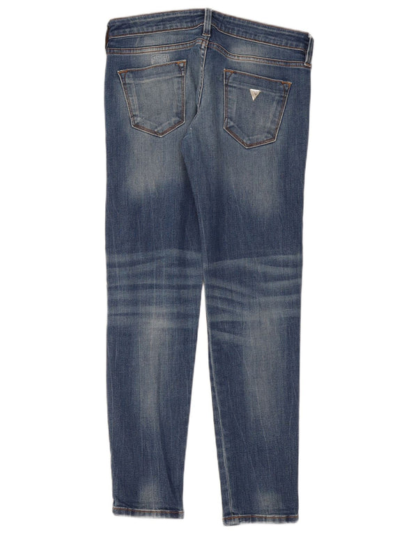 Женские потертые джинсы скинни Guess W29 L28, синий хлопок