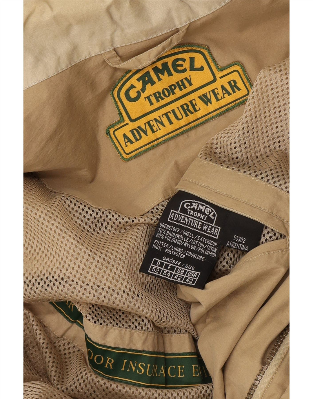 Мужская куртка Camel с капюшоном UK 42 XL Бежевый хлопок