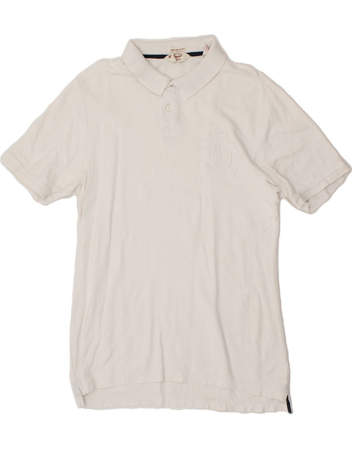 PENGUIN Mens Heritage Slim Fit Polo Shirt Large White Cotton Vintage Penguin and Second-Hand Penguin from Messina Hembry 
