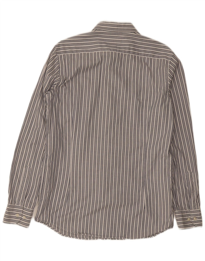 Мужская рубашка Massimo Dutti из хлопка средней длины в белую полоску