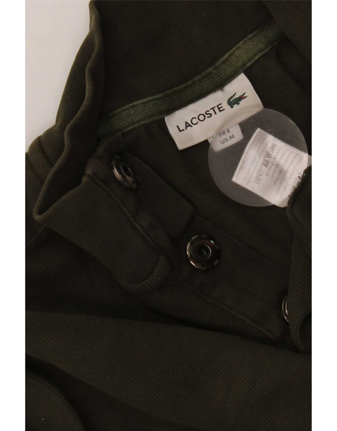 Мужской свитер Lacoste с воротником на пуговицах, размер 4, средний, хаки, хлопок