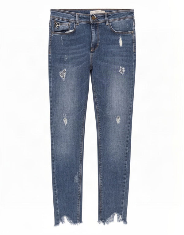 Женские потертые джинсы скинни Zara EU 40 Medium W30 L27, синий хлопок