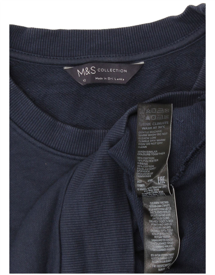 Женский свитер Marks & Spencer UK 12, средний темно-синий, хлопок