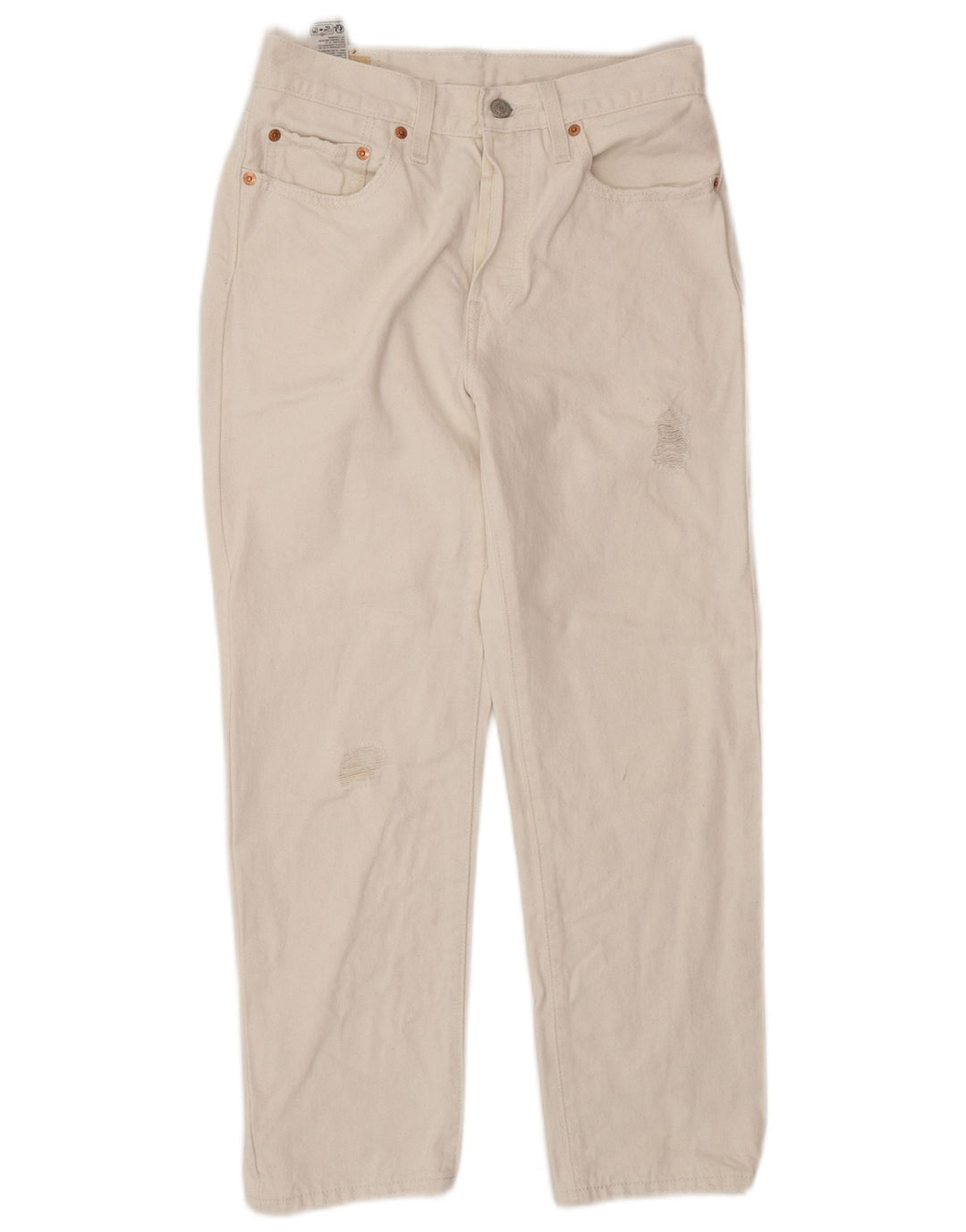 Мужские укороченные прямые джинсы Levi's 501 W26 L26 Off White Cotton