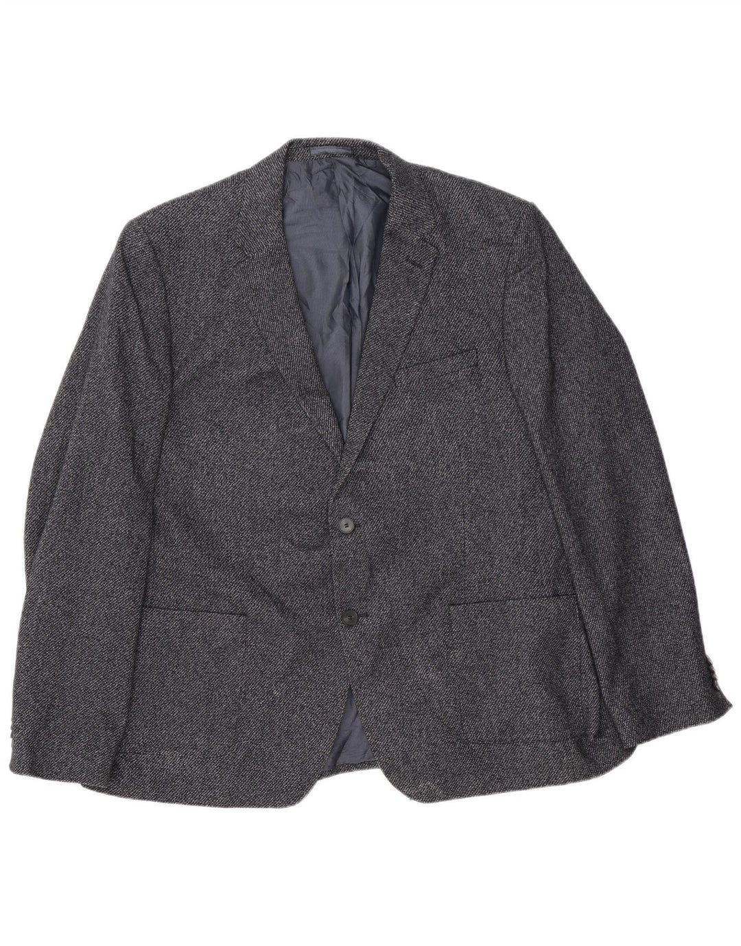 Мужской пиджак Marks & Spencer с двумя пуговицами, Великобритания, 46 XL, темно-синий, шерстяной