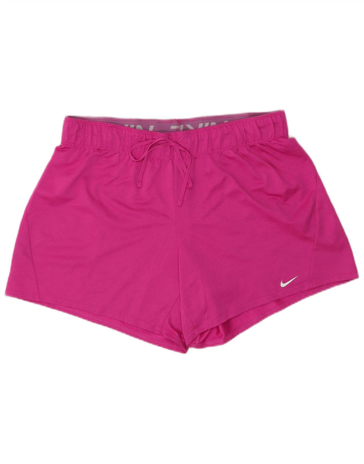 Женские спортивные шорты Nike Dri Fit UK 16, большие розовые цвета из полиэстера