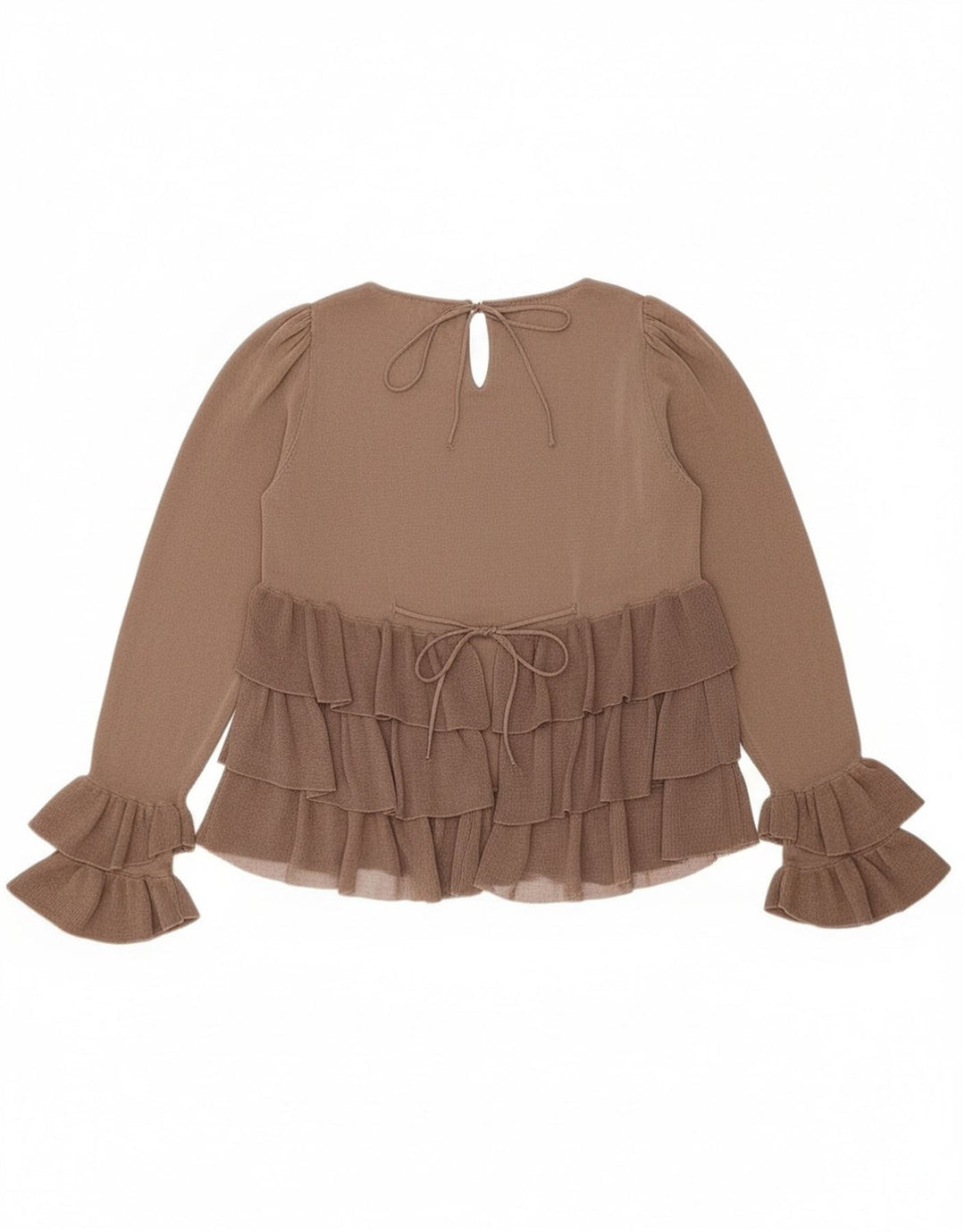 Женская блузка оверсайз с длинным рукавом Zara UK 10, маленький коричневый цвет с блоками