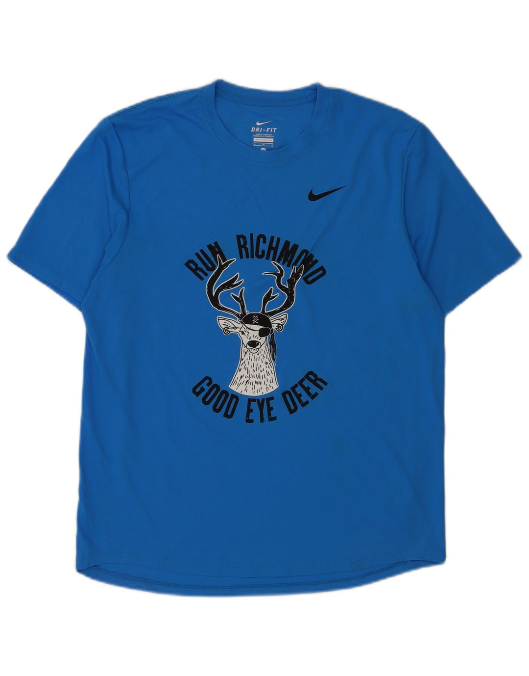Мужская футболка Nike Dri Fit с графикой, верх, средний синий полиэстер