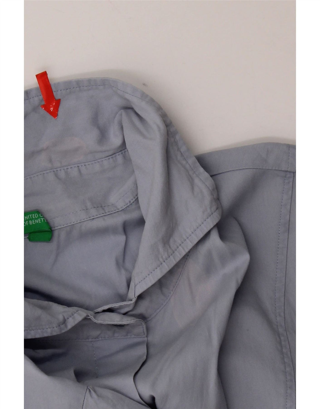 Женская рубашка с коротким рукавом Benetton UK 12, средний синий