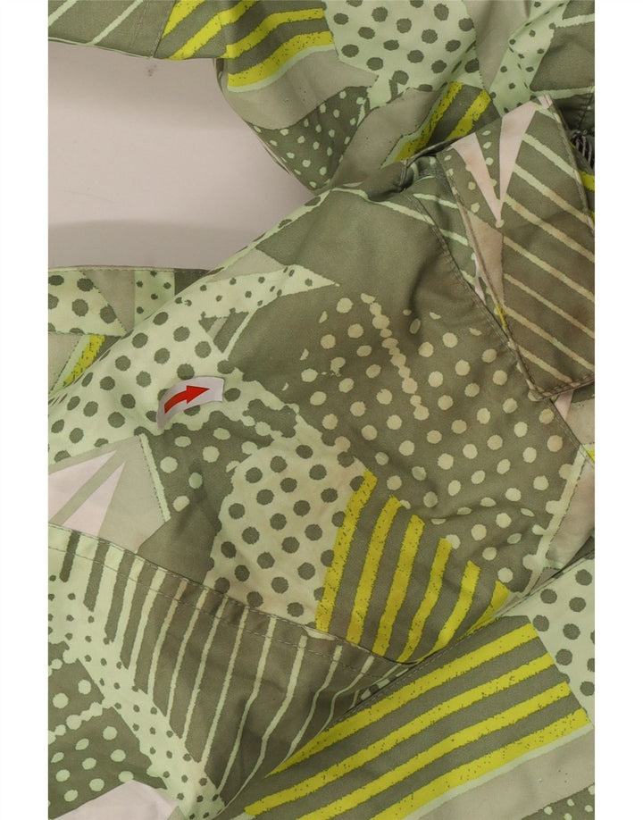 Мужская ветровка Volcom с капюшоном, Великобритания 36, маленькая зеленая полиэстер с геометрическим рисунком