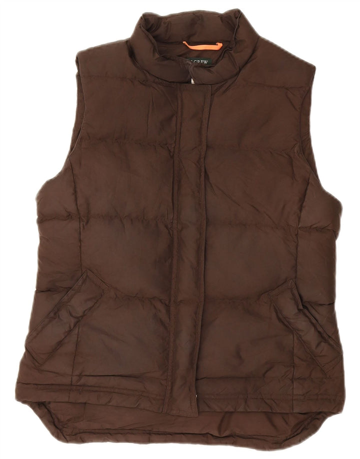 J. CREW Womens Padded Gilet UK 10 Small Brown Polyester