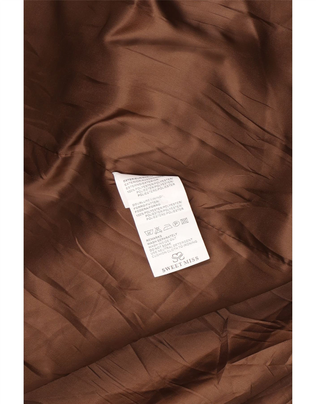 SWEET MISS Женское двубортное пальто UK 14 Средний коричневый полиэстер в клетку