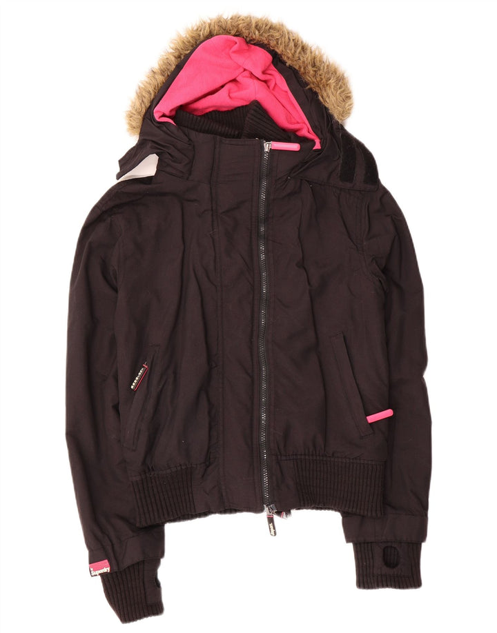 Женская ветровка с капюшоном Superdry The Windbomber UK 14, средний черный
