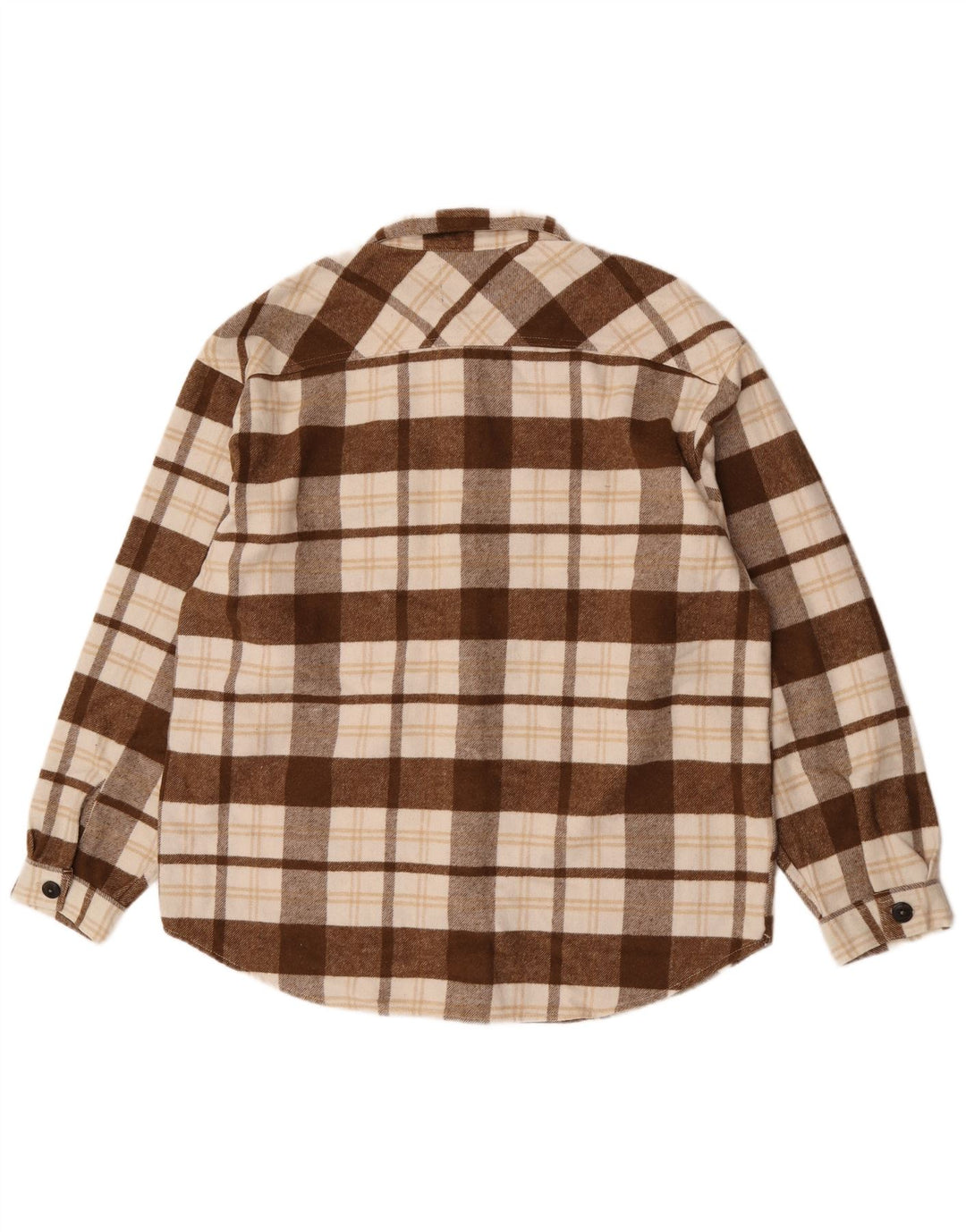 Мужская фланелевая рубашка Jack & Jones XL коричневого цвета в клетку из полиэстера