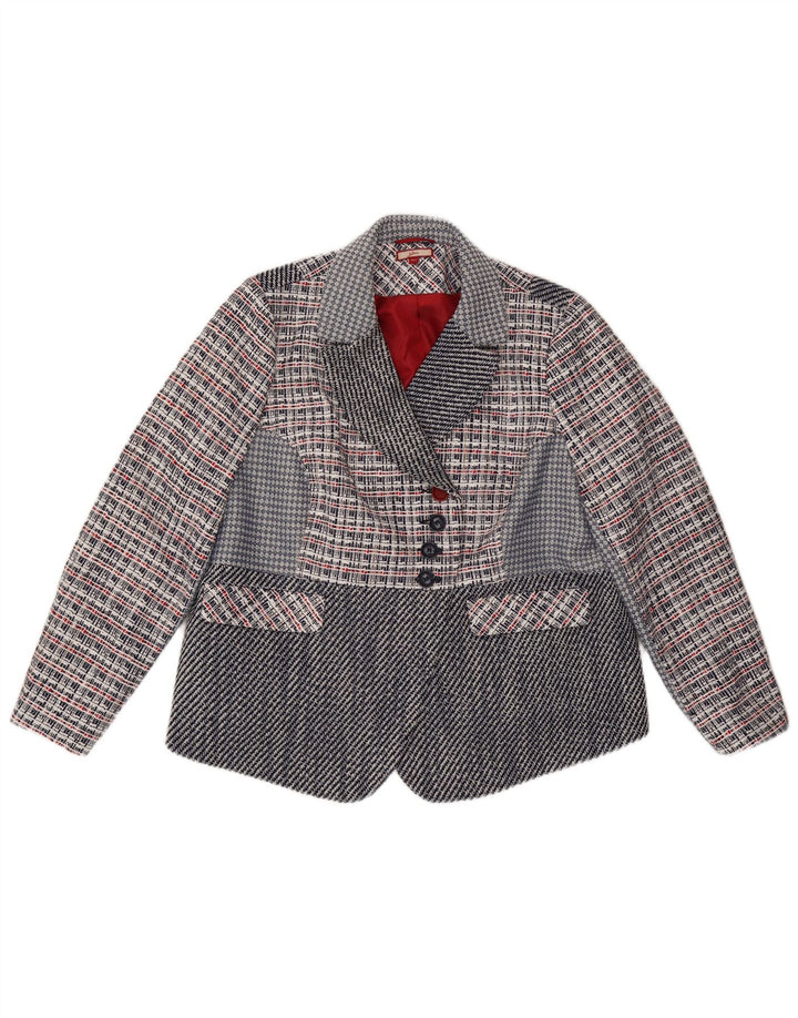 Женский пиджак на 4 пуговицах JOE BROWNS, Великобритания, 22, 3XL, темно-синий в клетку