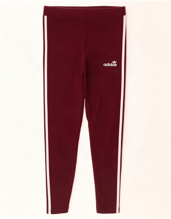 Женские леггинсы Adidas UK 16, большие бордовые, хлопок