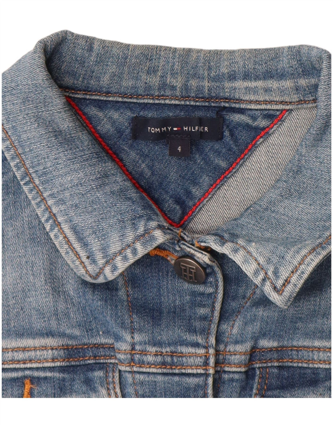 Женская укороченная джинсовая куртка Tommy Hilfiger, размер США 4, маленький синий хлопок