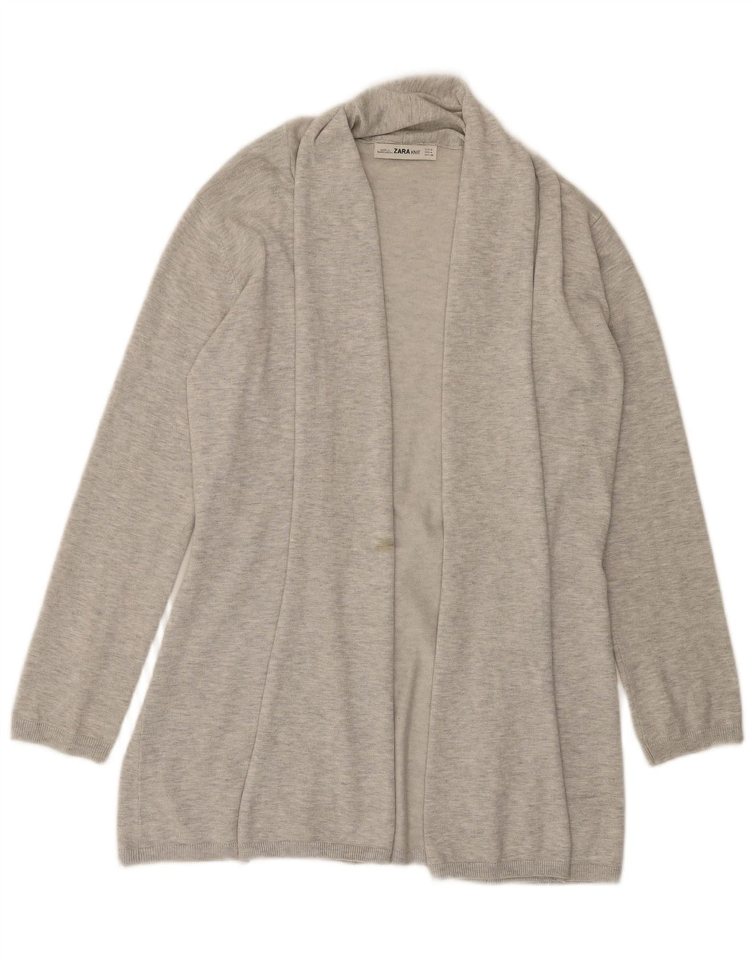 Женский открытый кардиган Zara UK 12, вискоза среднего серого цвета