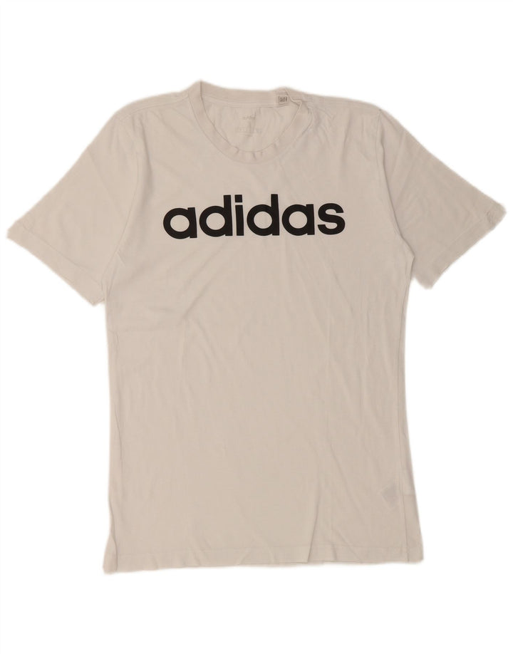ADIDAS Mens Graphic T-Shirt Top Small White Cotton