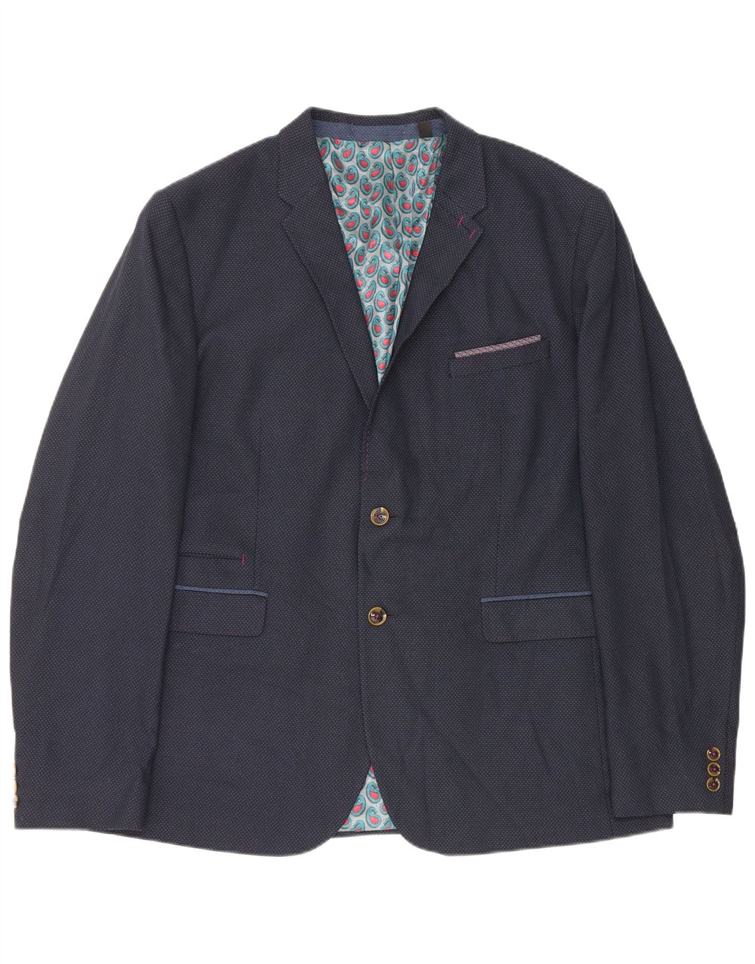 Мужской пиджак с 2 пуговицами Ted Baker, размер 7, 3XL, темно-синий, полиэстер