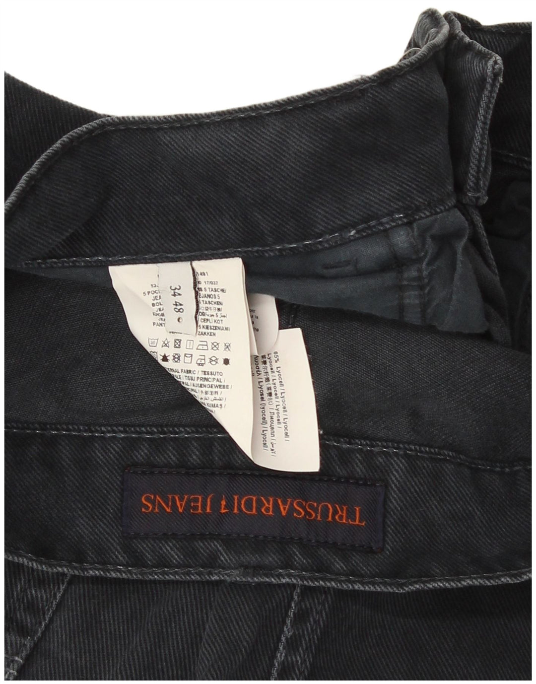 Мужские прямые джинсы Trussardi IT 48 Medium W34 L30, черный хлопок