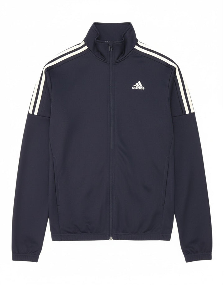 ADIDAS Mens Tracksuit Top Jacket Small Navy Blue Polyester