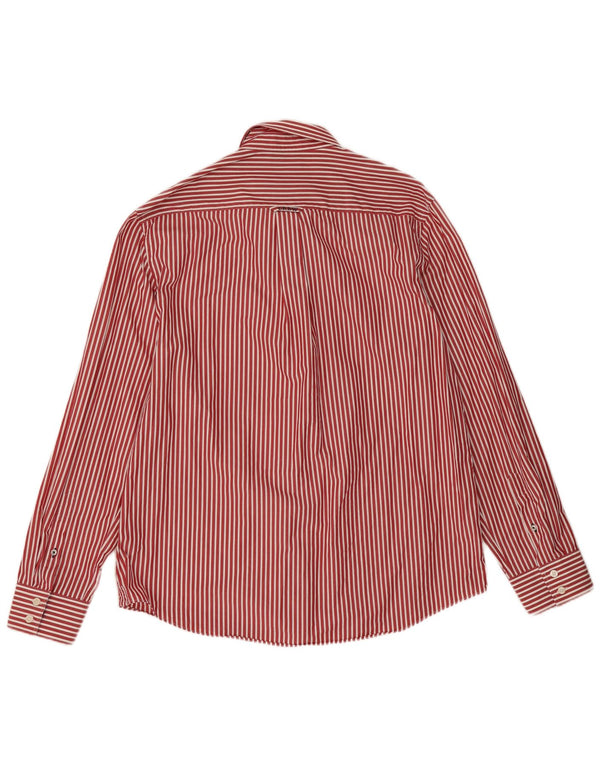 Crew Clothing Мужская рубашка классического кроя 2XL из хлопка в красную тонкую полоску