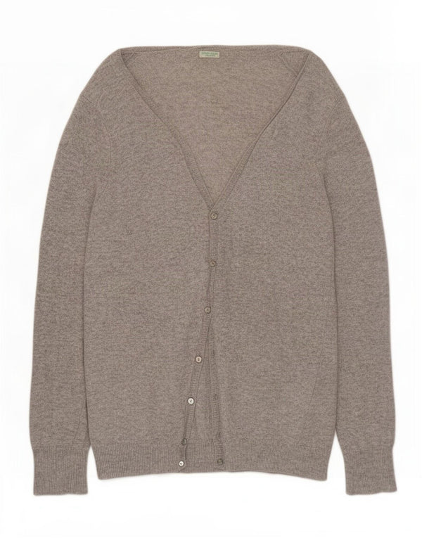 Benetton Womens Cardigan Sweater UK 14 Large Grey Flecked Wool