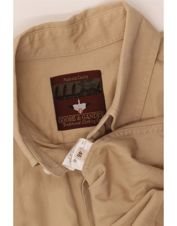GOOSE & GANDER Mens Shirt IT 46 Small Beige Cotton Vintage Goose & Gander and Second-Hand Goose & Gander from Messina Hembry 