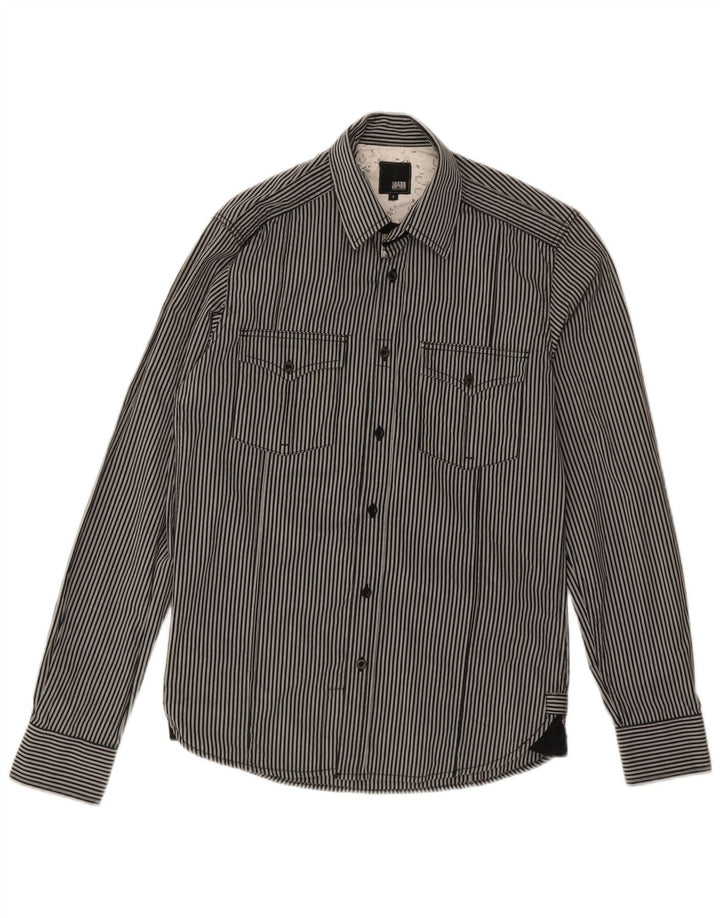 Мужская рубашка с рисунком Jack & Jones, маленькая черная хлопковая полоска