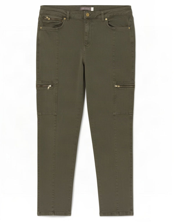 Женские узкие джинсы карго MINT VELVET UK 14, большие W32 L28, хлопок цвета хаки