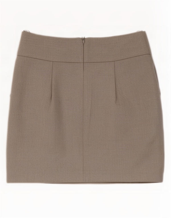 Женская мини-юбка Topshop UK 12 Medium W28 Серый полиэстер