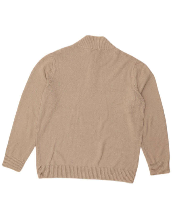 Мужской джемпер с воротником на молнии Dockers, большой хлопковый свитер белого цвета