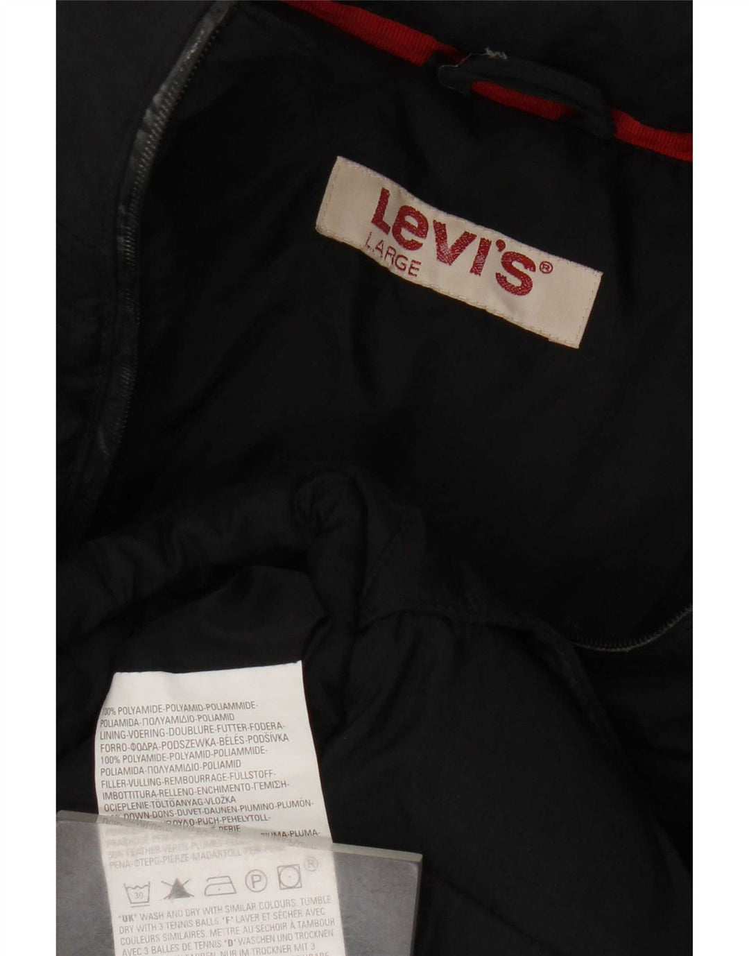Мужской утепленный жилет Levi's с капюшоном UK 40, большой, черный, полиамид