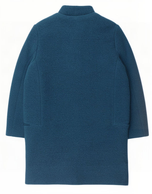 Zara Womens Overcoat UK 14 Medium Navy Blue Polyester