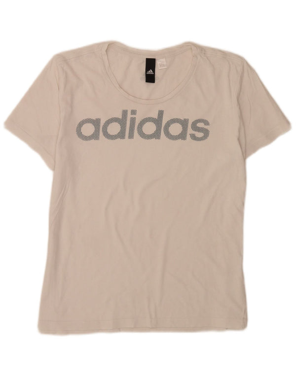 Женская футболка Adidas Regular с рисунком Top UK 12, средний белый
