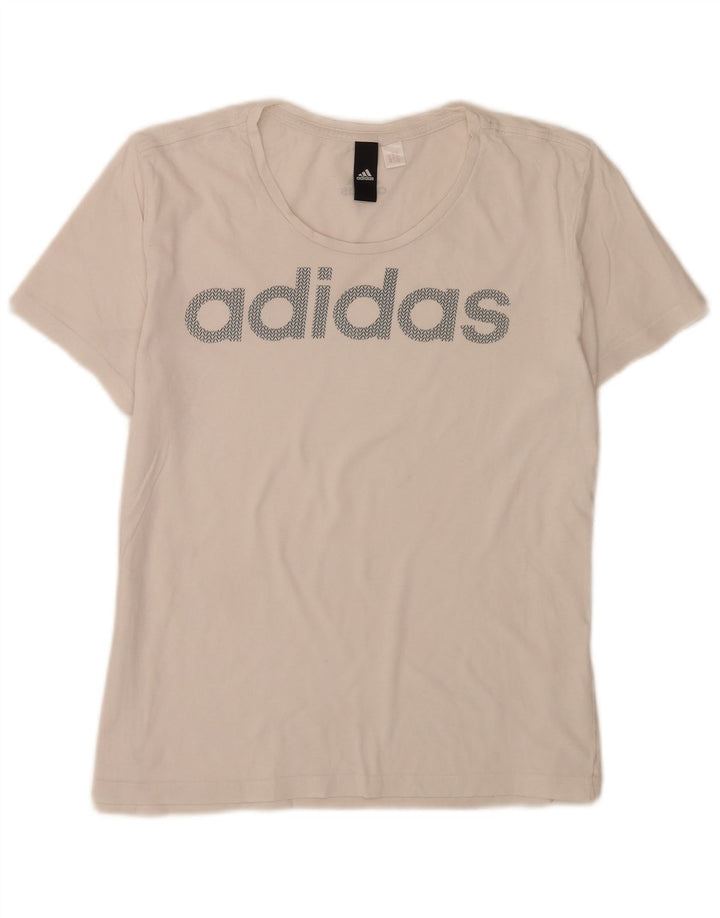Женская футболка Adidas Regular с рисунком Top UK 12, средний белый