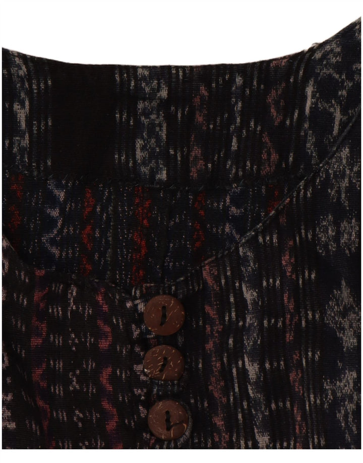 ВИНТАЖНАЯ женская блузка-рубашка с рукавом 3/4, Великобритания, 18 XL, черная полоска