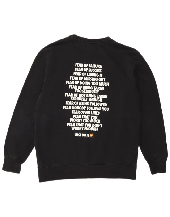 Мужской свитшот с рисунком NIKE XS, черный хлопковый джемпер