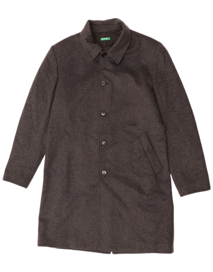 Мужское пальто Benetton IT 50 Large Серое Шерстяное