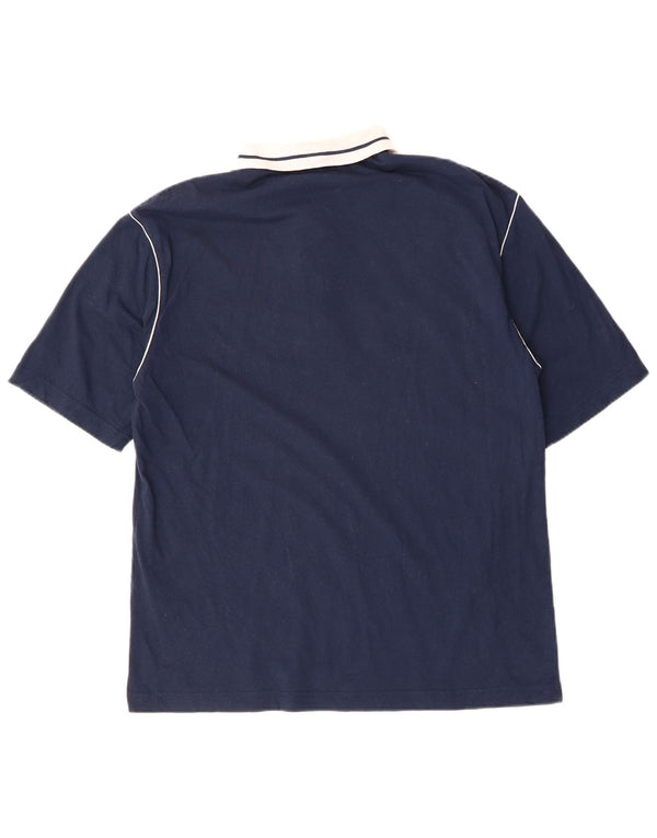 Мужская рубашка-поло DIADORA UK 40, средний темно-синий, хлопок с цветными блоками