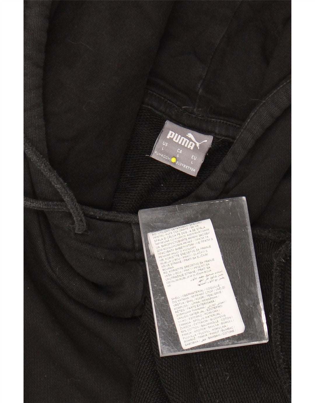 Женский джемпер с капюшоном PUMA UK 16, большой черный, хлопок с цветными блоками